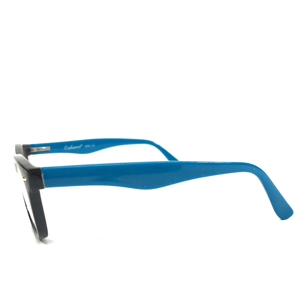 Enhance Eyeglasses Frames 3966 BLACK/BLUE Rectangle Full Rim 52-18-145